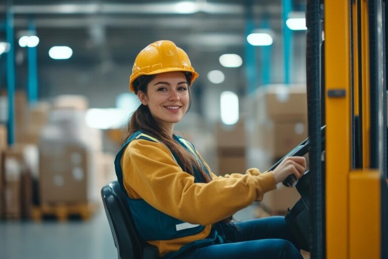 Forklift worker
